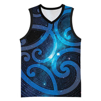 New Zealand Maori Matariki Basketball Jersey Galaxy Kowhaiwhai
