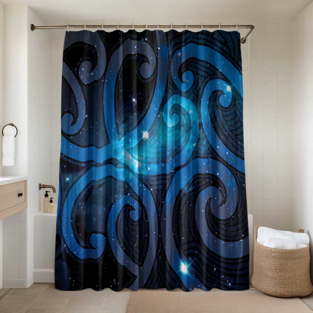 New Zealand Maori Matariki Bathroom Set Galaxy Kowhaiwhai LT7 Shower Curtain Only Galaxy - Polynesian Pride