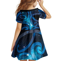 New Zealand Maori Matariki Family Matching Off The Shoulder Long Sleeve Dress and Hawaiian Shirt Galaxy Kowhaiwhai LT7 - Polynesian Pride