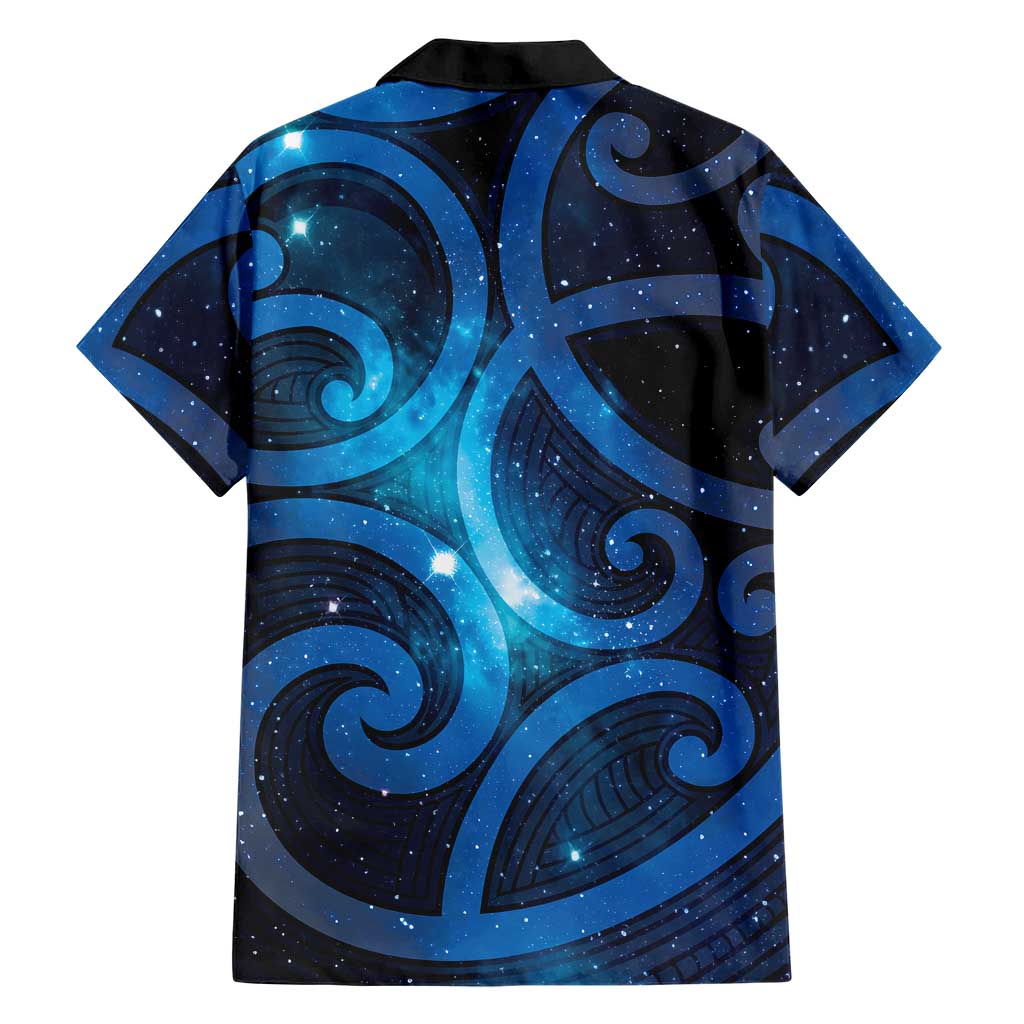 New Zealand Maori Matariki Family Matching Off The Shoulder Long Sleeve Dress and Hawaiian Shirt Galaxy Kowhaiwhai LT7 - Polynesian Pride