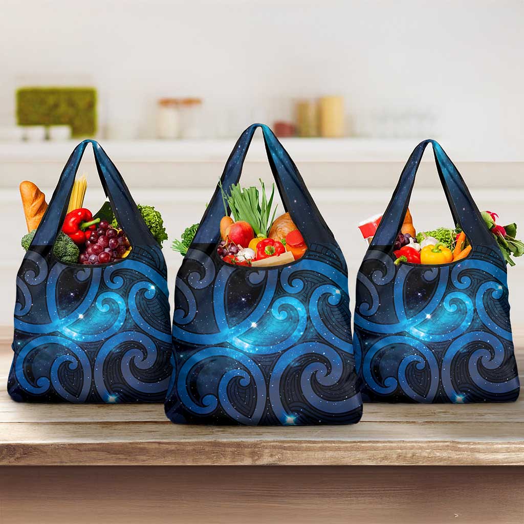 New Zealand Maori Matariki Grocery Bag Galaxy Kowhaiwhai