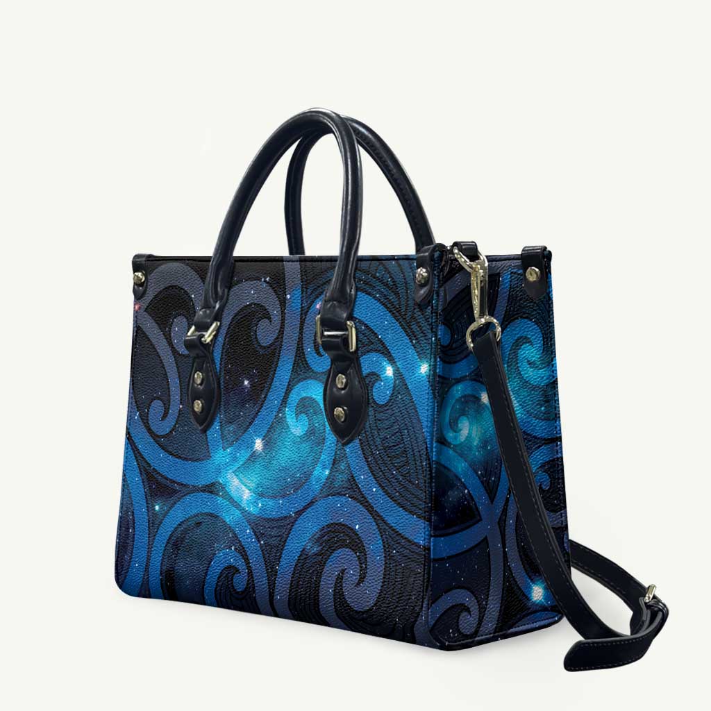 New Zealand Maori Matariki Leather Bag Galaxy Kowhaiwhai