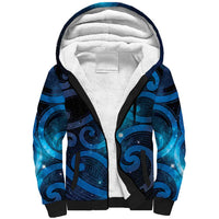 New Zealand Maori Matariki Sherpa Hoodie Galaxy Kowhaiwhai