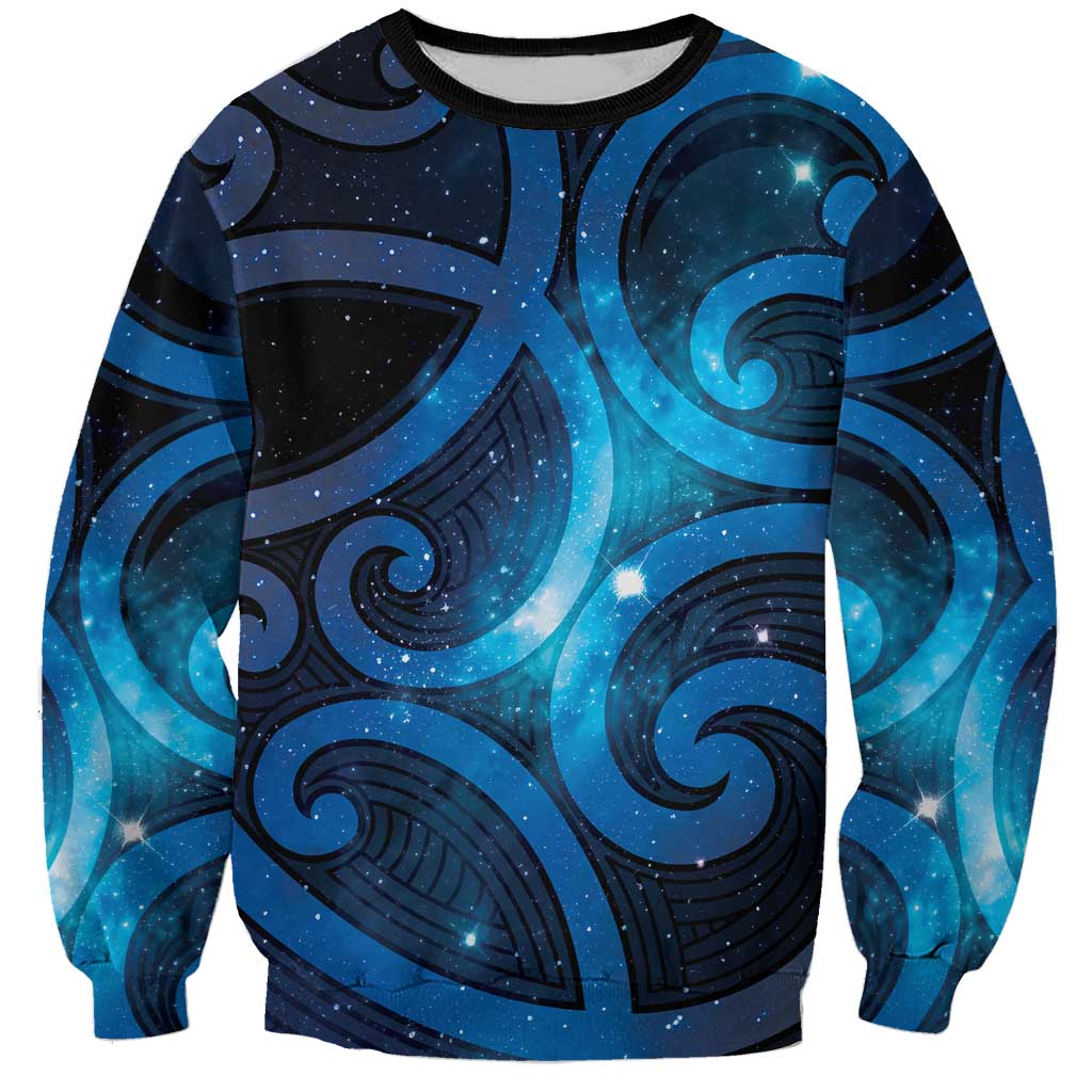 New Zealand Maori Matariki Sweatshirt Galaxy Kowhaiwhai LT7 Unisex Galaxy - Polynesian Pride