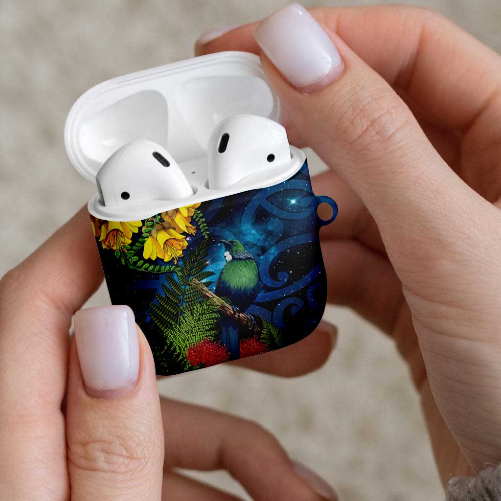 Tui Bird New Zealand Starry Sky AirPods Case Maori Koru LT7 - Polynesian Pride