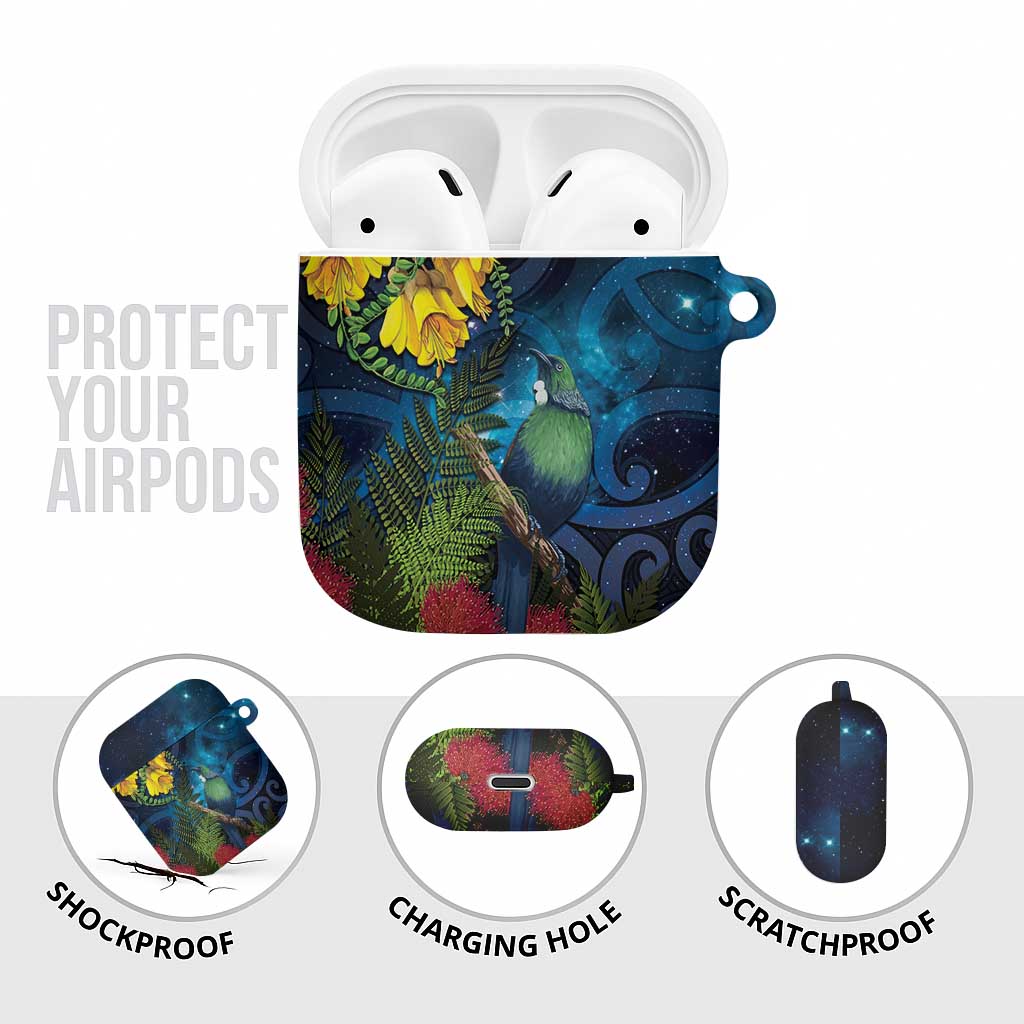 Tui Bird New Zealand Starry Sky AirPods Case Maori Koru LT7 - Polynesian Pride
