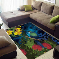 Tui Bird New Zealand Starry Sky Area Rug Maori Koru LT7 - Polynesian Pride