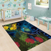 Tui Bird New Zealand Starry Sky Area Rug Maori Koru LT7 - Polynesian Pride