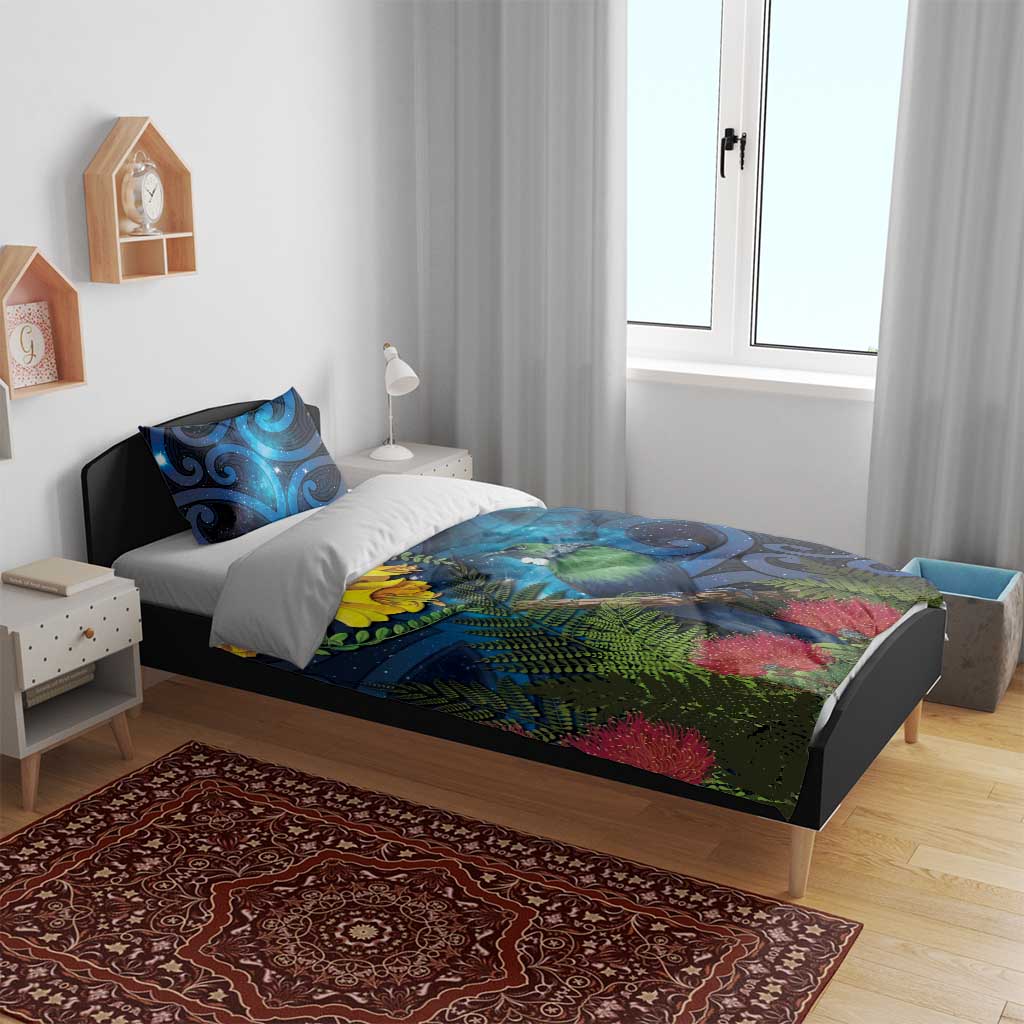 Tui Bird New Zealand Starry Sky Bedding Set Maori Koru