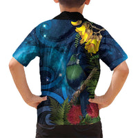 Tui Bird New Zealand Starry Sky Family Matching Tank Maxi Dress and Hawaiian Shirt Maori Koru LT7 - Polynesian Pride