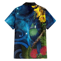 Tui Bird New Zealand Starry Sky Family Matching Tank Maxi Dress and Hawaiian Shirt Maori Koru LT7 - Polynesian Pride