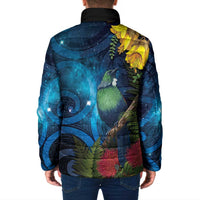 Tui Bird New Zealand Starry Sky Padded Jacket Maori Koru