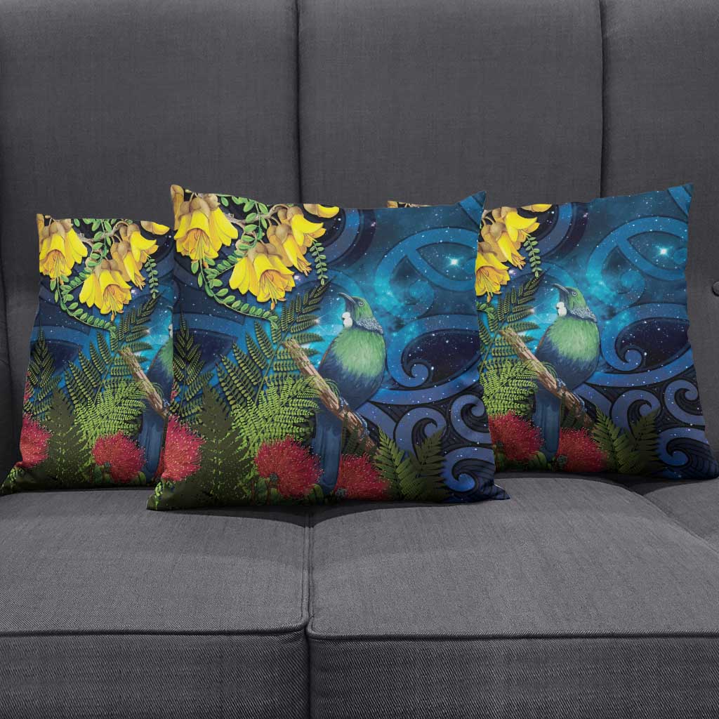 Tui Bird New Zealand Starry Sky Pillow Cover Maori Koru LT7 - Polynesian Pride