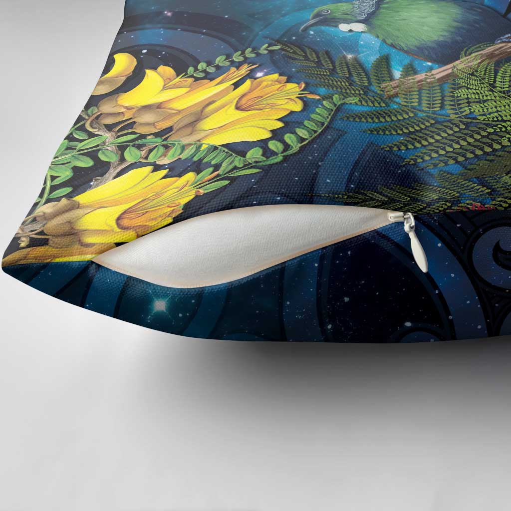 Tui Bird New Zealand Starry Sky Pillow Cover Maori Koru LT7 - Polynesian Pride