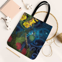 Tui Bird New Zealand Starry Sky Tote Bag Maori Koru LT7 Black Strap One Size Galaxy - Polynesian Pride