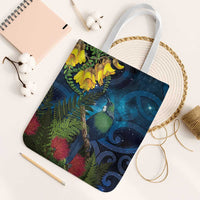 Tui Bird New Zealand Starry Sky Tote Bag Maori Koru LT7 White Strap One Size Galaxy - Polynesian Pride