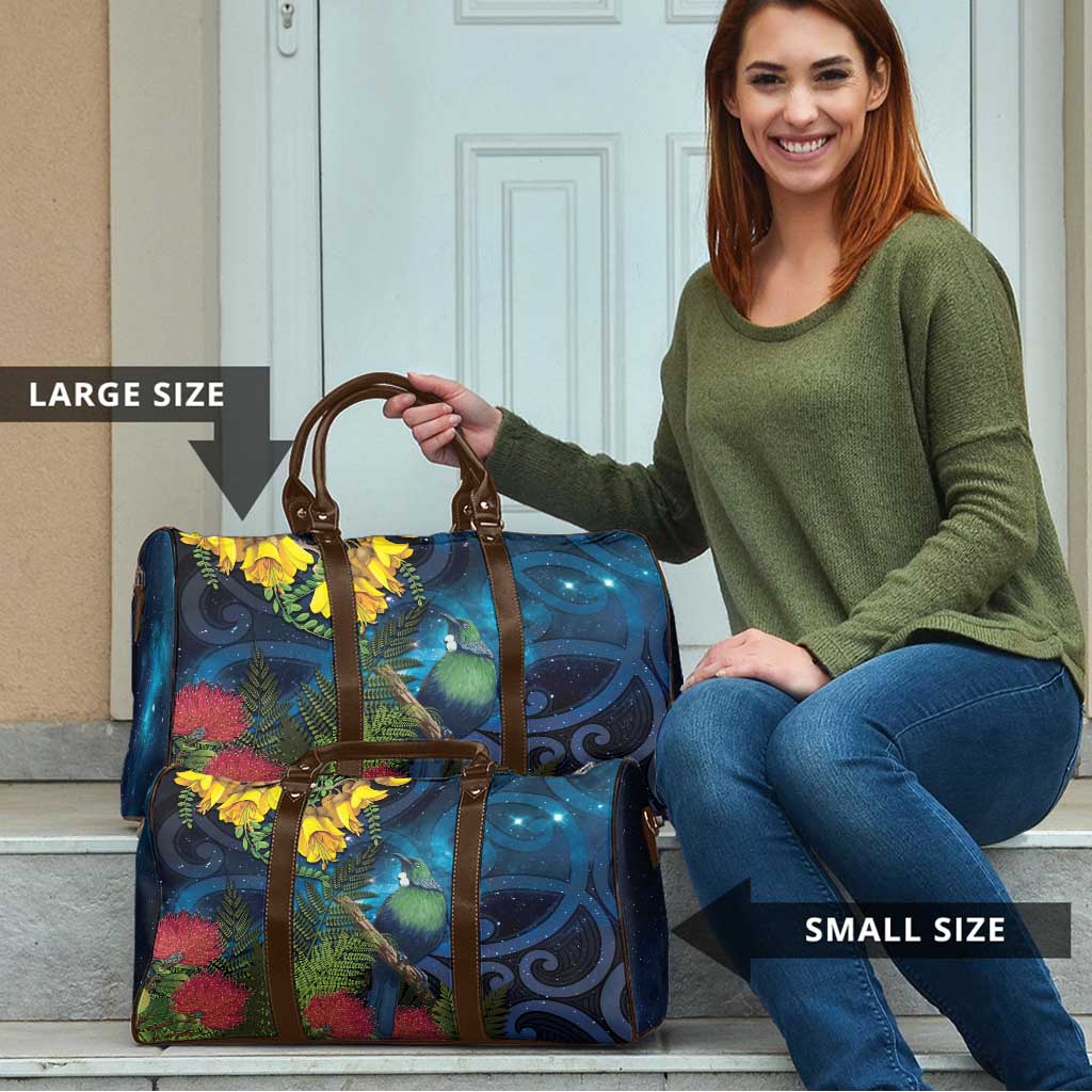 Tui Bird New Zealand Starry Sky Travel Bag Maori Koru
