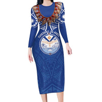 Yokwe Marshall Islands Personalized Family Matching Long Sleeve Bodycon Dress and Hawaiian Shirt Jemenei Day - Seashell Necklace