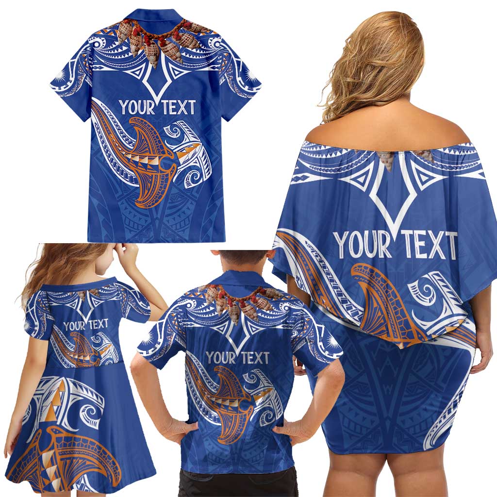 Yokwe Marshall Islands Personalized Family Matching Off Shoulder Short Dress and Hawaiian Shirt Jemenei Day - Seashell Necklace