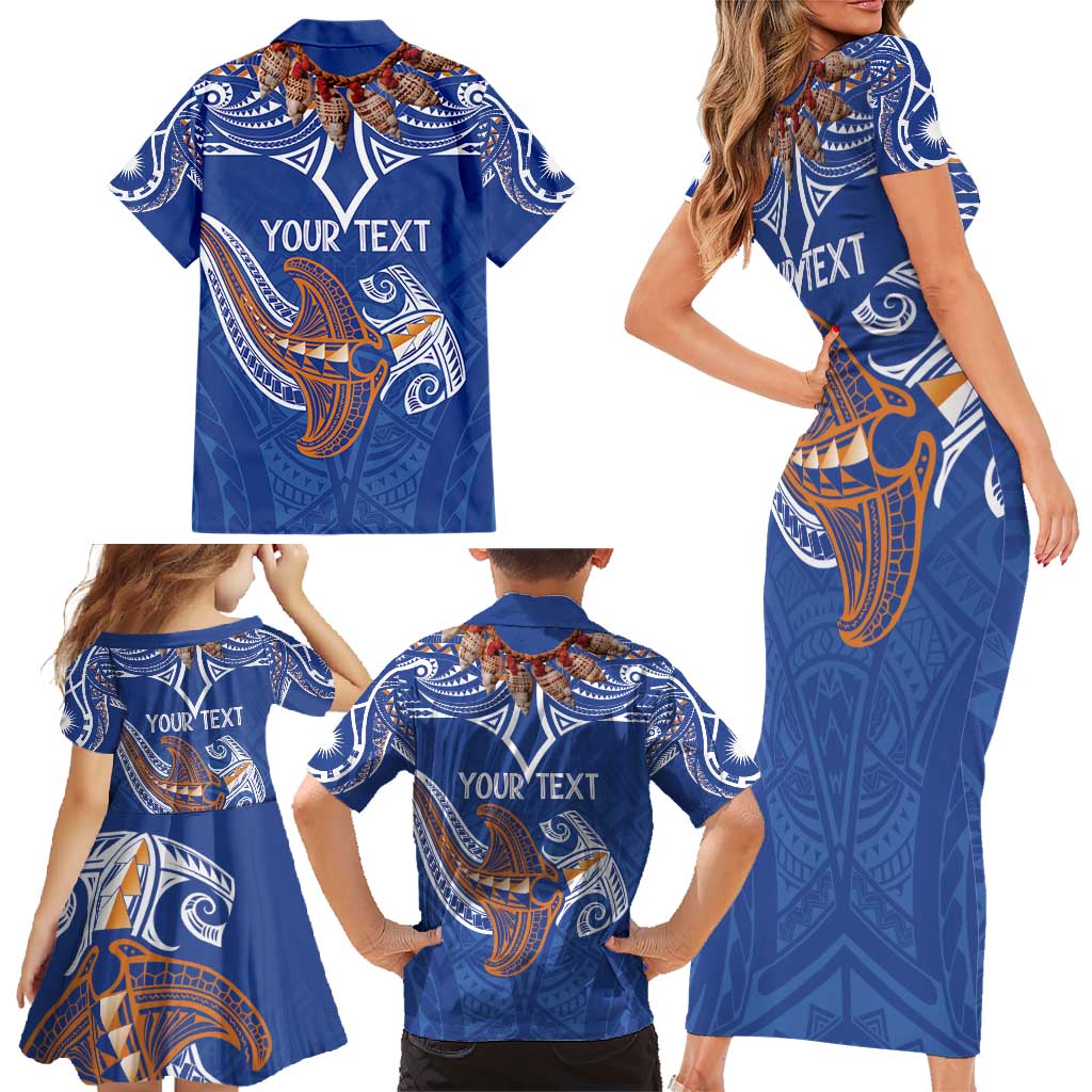 Yokwe Marshall Islands Personalized Family Matching Short Sleeve Bodycon Dress and Hawaiian Shirt Jemenei Day - Seashell Necklace
