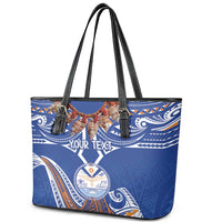Yokwe Marshall Islands Personalized Leather Tote Bag Jemenei Day - Seashell Necklace