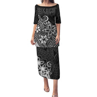 Polynesia Puletasi Plumeria Black Curves LT7 Long Dress Black - Polynesian Pride