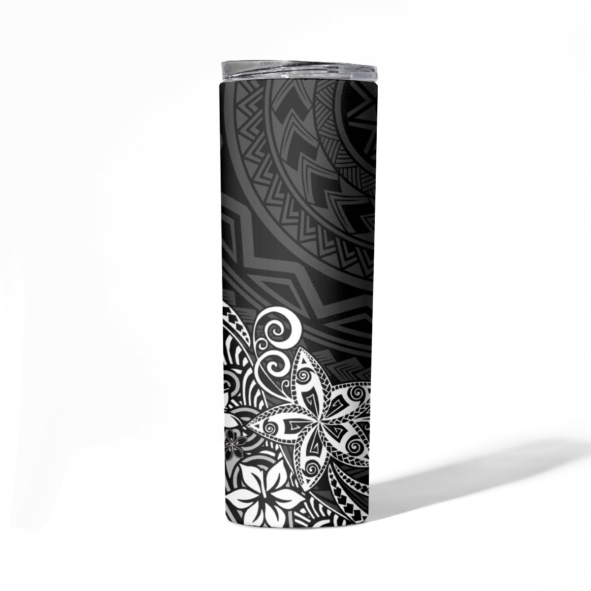 Hawaii Skinny Tumbler Plumeria Black Curves