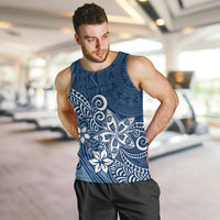 Polynesia Men Tank Top Plumeria Blue Curves LT7 - Polynesian Pride