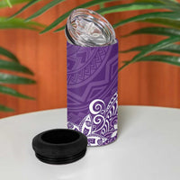 Hawaii 4 in 1 Can Cooler Tumbler Plumeria Purple Curves