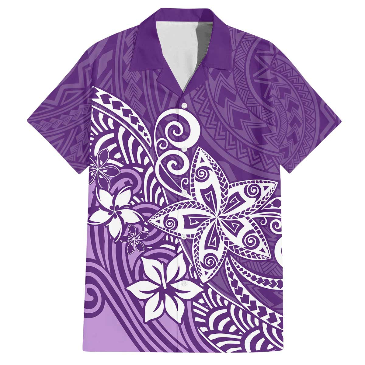 Hawaii Family Matching Outfits Polynesia Off Shoulder Long Sleeve Dress And Shirt Family Set Clothes Plumeria Purple Curves LT7