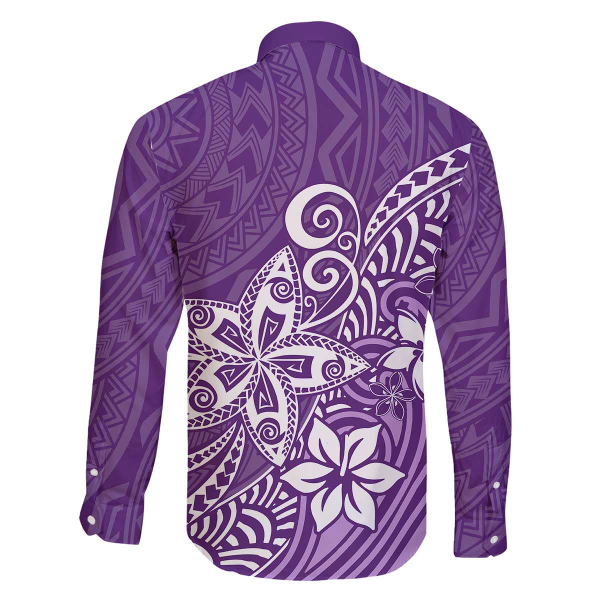 Hawaii Family Matching Outfits Polynesia Off Shoulder Long Sleeve Dress And Shirt Family Set Clothes Plumeria Purple Curves LT7