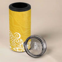 Hawaii 4 in 1 Can Cooler Tumbler Plumeria Yellow Curves