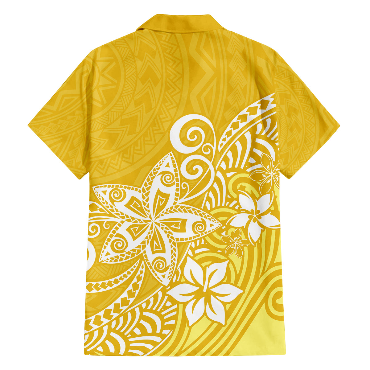 Hawaii Family Matching Outfits Polynesia Off Shoulder Maxi Dress And Shirt Family Set Clothes Plumeria Yellow Curves LT7