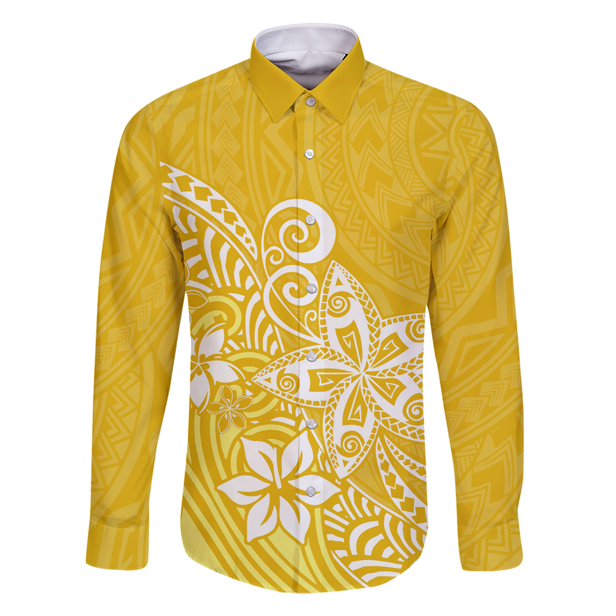 Hawaii Family Matching Outfits Polynesia Summer Maxi Dress And Shirt Family Set Clothes Plumeria Yellow Curves LT7