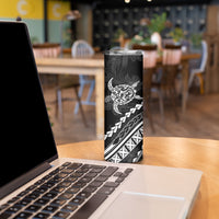 Polynesian Pride Skinny Tumbler Turtle Hibiscus Luxury Style - Black