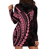 Polynesian Pride Hoodie Dress Turtle Hibiscus Luxury Style - Carnation Pink LT7 - Polynesian Pride