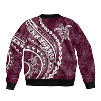 Polynesian Pride Sleeve Zip Bomber Jacket Turtle Hibiscus Luxury Style - Champagne LT7 - Polynesian Pride