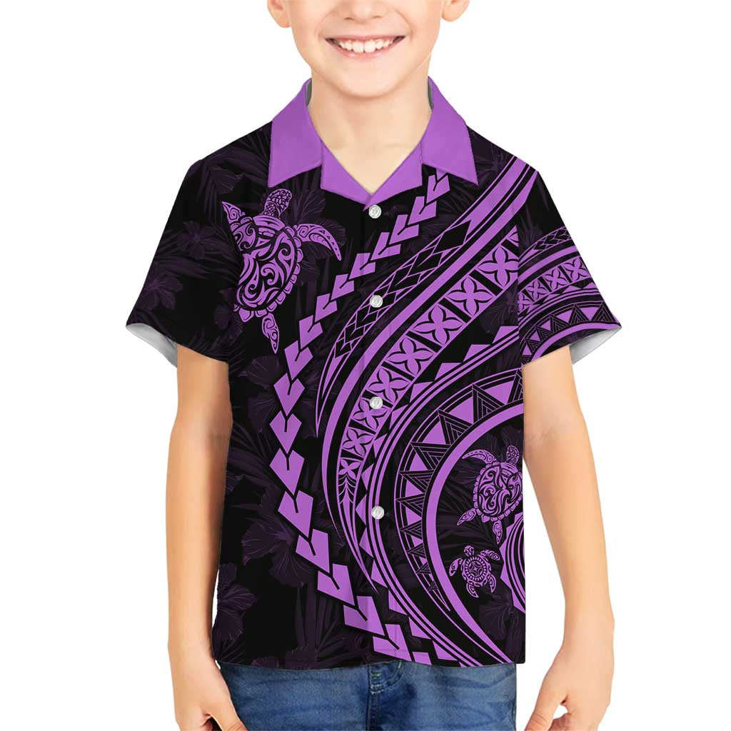 Hawaii Family Matching Outfits Polynesian Pride Summer Maxi Dress And Shirt Family Set Clothes Turtle Hibiscus Luxury Style - Lilac LT7
