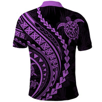 Polynesian Pride Polo Shirt Turtle Hibiscus Luxury Style - Lilac LT7 - Polynesian Pride