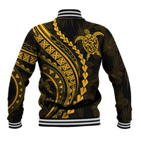 Polynesian Pride Baseball Jacket Turtle Hibiscus Luxury Style - Merigold LT7 - Polynesian Pride