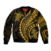 Polynesian Pride Bomber Jacket Turtle Hibiscus Luxury Style - Merigold LT7 Unisex Merigold - Polynesian Pride