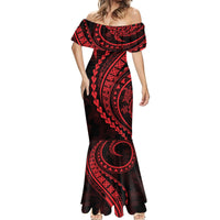 Polynesian Pride Mermaid Dress Turtle Hibiscus Luxury Style - Rose LT7 - Polynesian Pride