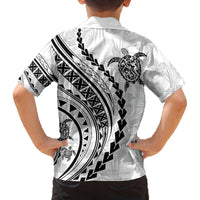 Hawaii Family Matching Outfits Polynesian Pride Off Shoulder Maxi Dress And Shirt Family Set Clothes Turtle Hibiscus Luxury Style - White LT7