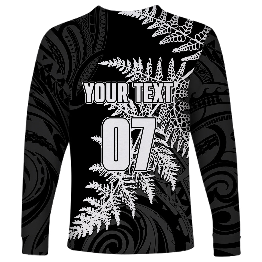Personalised New Zealand Rugby Long Sleeve Shirt World Cup 2023 Silver Fern Champions LT7 - Polynesian Pride