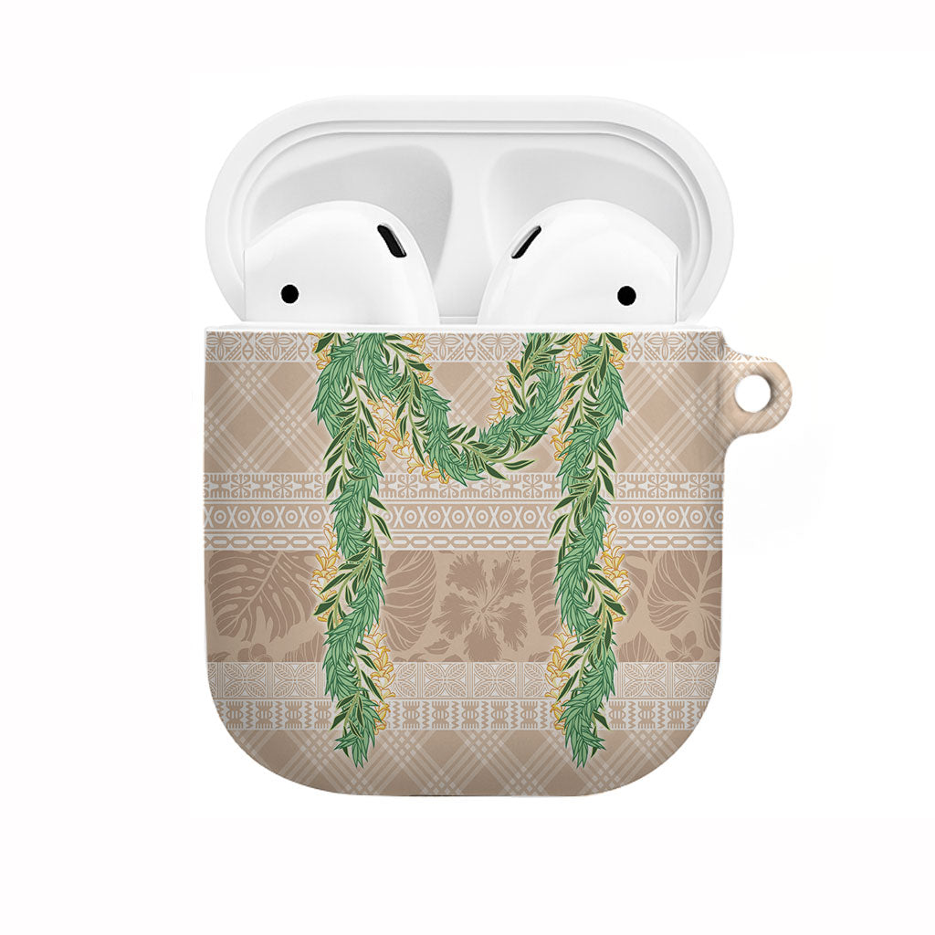 Hawai'i Paniolo Maile Twisted Lei AirPods Case Almond Brown LT7 Brown - Polynesian Pride