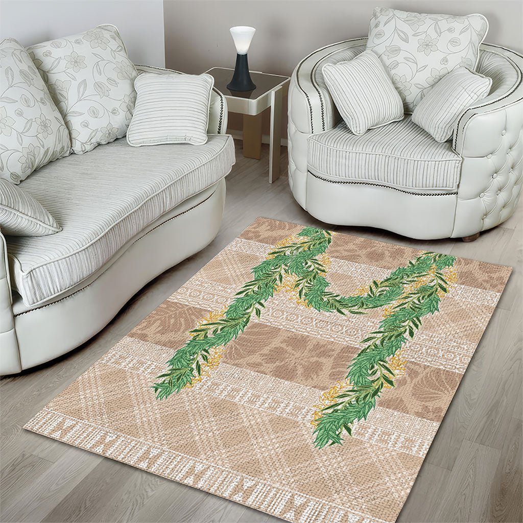 Hawai'i Paniolo Maile Twisted Lei Area Rug Almond Brown LT7 - Polynesian Pride