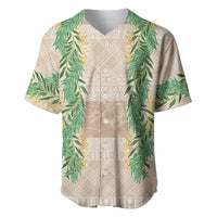 Hawai'i Paniolo Maile Twisted Lei Baseball Jersey Almond Brown LT7 Brown - Polynesian Pride