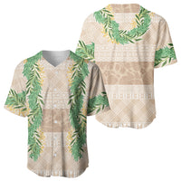 Hawai'i Paniolo Maile Twisted Lei Baseball Jersey Almond Brown LT7 - Polynesian Pride