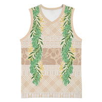 Hawai'i Paniolo Maile Twisted Lei Basketball Jersey Almond Brown LT7 Unisex Brown - Polynesian Pride