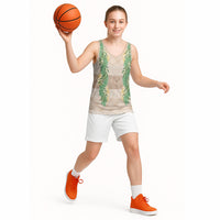 Hawai'i Paniolo Maile Twisted Lei Basketball Jersey Almond Brown LT7 - Polynesian Pride